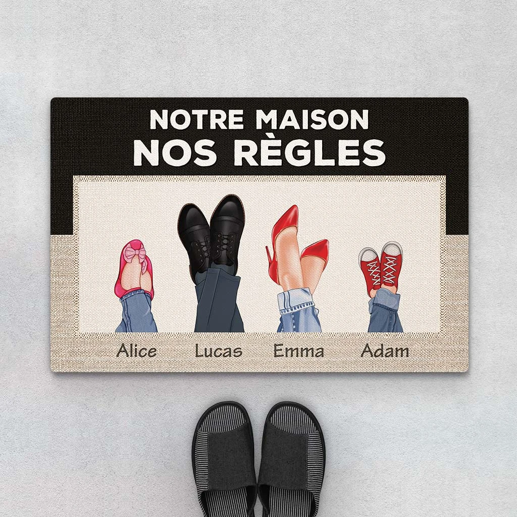 Notre Maison Nos Règles Version Chaussures - Cadeau Personnalisé | Paillasson Pour Famille 1 Notre Maison Nos Règles Version Chaussures - Cadeau Personnalisé | Paillasson Pour Famille