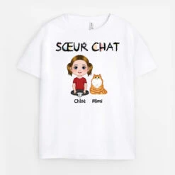 Sœur Chat - Cadeau Personnalisé | T-shirt Pour Enfant