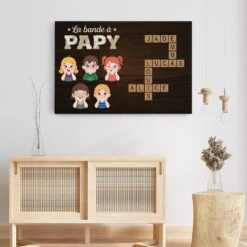 La Bande À Papy Avec Mots Croisés Version Bois - Cadeau Personnalisé | Toile Pour Papy -Vivelamode Soldes Magasin 3597CFR3 la bande a papy avec mots croises version bois toile papy personnalisee