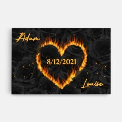 Cœur D'Amour Brûlant - Cadeau Personnalisé | Toile Pour Couple