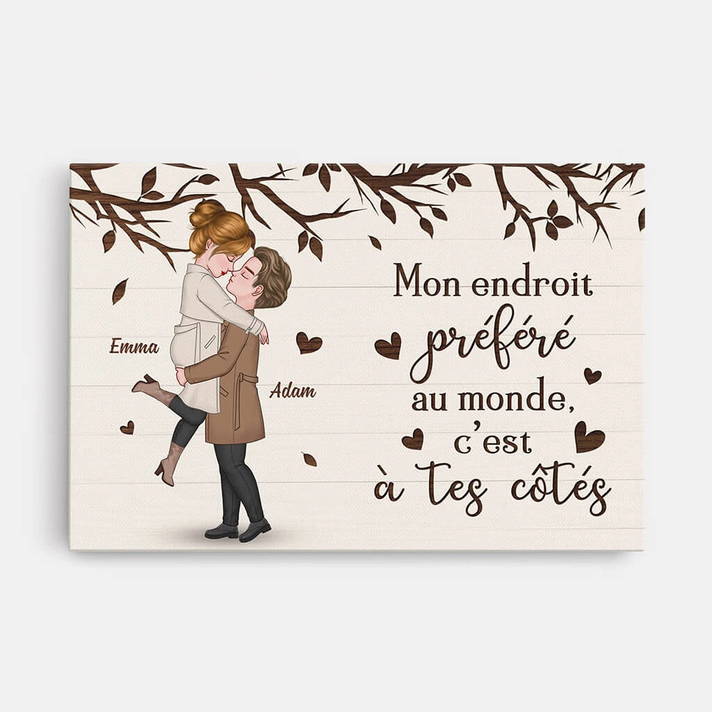 Mon Endroit Préféré Dans Ce Monde Version Romantique - Toile Personnalisable Pour Couple 1 Mon Endroit Préféré Dans Ce Monde Version Romantique - Toile Personnalisable Pour Couple