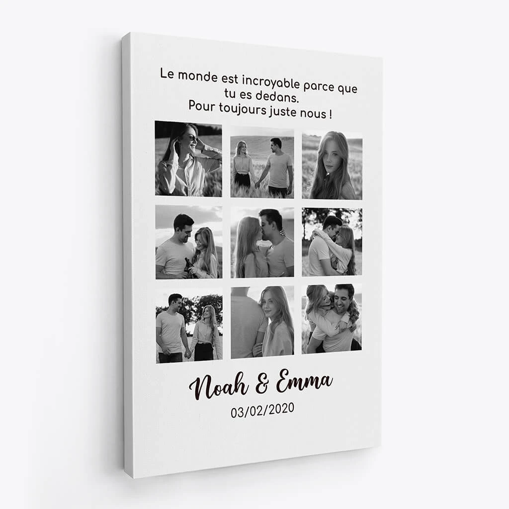 Le Monde Est Incroyable Parce Que Tu Es Dedans Avec Photos - Cadeau Personnalisé | Toile Pour Couple 2 Le Monde Est Incroyable Parce Que Tu Es Dedans Avec Photos - Cadeau Personnalisé | Toile Pour Couple – Image 2
