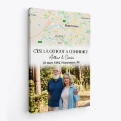 Là Où Tout A Commencé Version Carte Et Photos Vintage - Cadeau Personnalisé | Toile Pour Couple -Vivelamode Soldes Magasin 3714CFR2 la ou tout a commence version carte et photos vintage toile pour anniversaire de couple