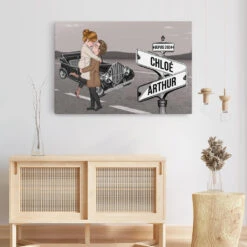 Le Tournant De L’Amour - Cadeau Personnalisé | Toile Pour Couple -Vivelamode Soldes Magasin 3723CFR3 le tournant de l amour toile personnalisee couple