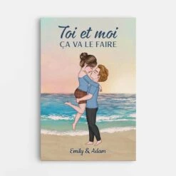 Toi Et Moi, Pour Toujours Au Bord De La Mer - Cadeau Personnalisé | Toile Pour Couple
