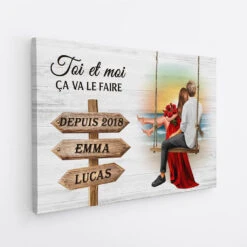 Toi Et Moi Ça Va Le Faire Version Romantique À La Mer - Cadeau Personnalisé | Toile Pour Couple -Vivelamode Soldes Magasin 3748CFR1 toi et moi ca va le faire version romantique a la mer tableau couple personnalise Mockup 2