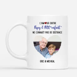L'amour Entre Papy Et Petit-Enfant Ne Connaît Pas De Distance Avec Photo - Cadeau Personnalisé | Mug Pour Papy