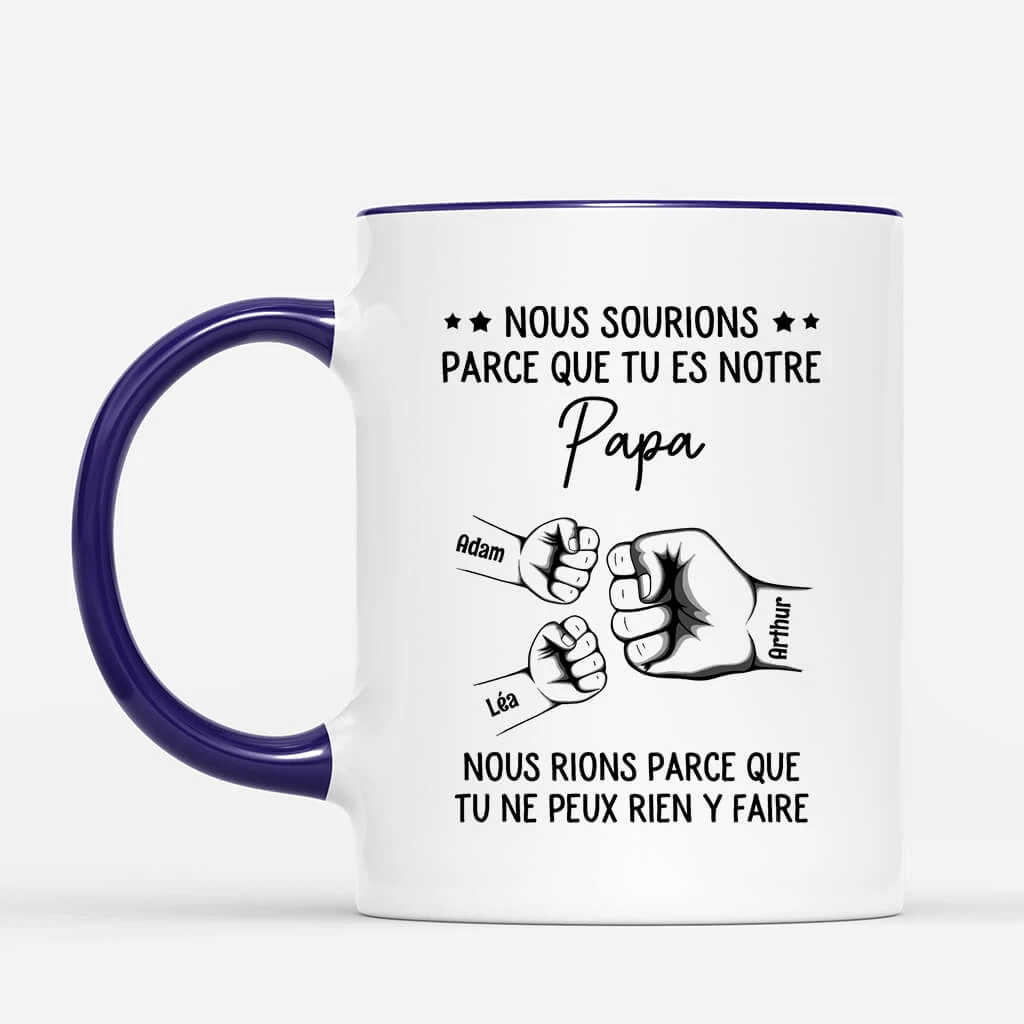 Je Souris Parce Que Tu Es Mon Papa - Cadeau Personnalisé | Mug Pour Papa 2 Je Souris Parce Que Tu Es Mon Papa - Cadeau Personnalisé | Mug Pour Papa – Image 2