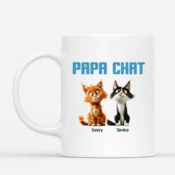 Maman Chat/Papa Chat Version Cartoon - Cadeau Personnalisé | Mug Pour Amoureux Des Chats