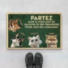 Chat, Alcool Et Des Friandises - Paillasson Chat Personnalisé