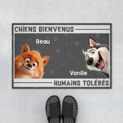 Chiens Bienvenus, Humains Tolérés - Cadeau Personnalisé | Paillasson Pour Amoureux Des Chiens