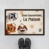 Nous Gouvernons La Maison Version 3D - Cadeau Personnalisé | Paillasson Pour Amoureux Des Chiens