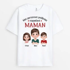 Ma Personne Préférée M'appelle Maman - Dessin Animé - Cadeau Personnalisé | T-shirt Pour Maman