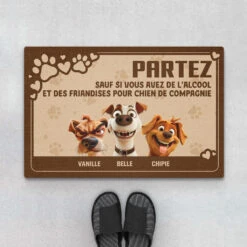 Paillasson Chien Malin, Alcool Et Des Friandises Personnalisé Chien