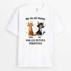T-shirt Dessin Animé Chat 3D Personnalisé