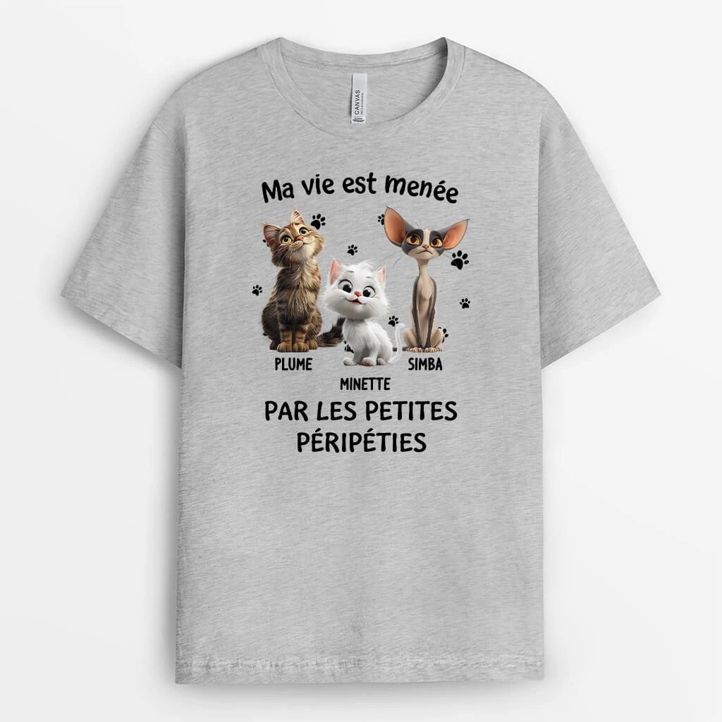 T-shirt Dessin Animé Chat 3D Personnalisé 2 T-shirt Dessin Animé Chat 3D Personnalisé – Image 2