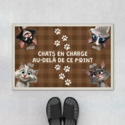 Chat En Charge - Cadeau Personnalisé | Paillasson Pour Amoureux Des Chats