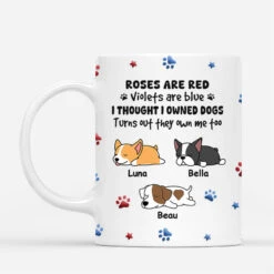 Mes Chiens Me Possèdent Avec Empreintes - Cadeau Personnalisé | Mug Pour Amoureux Des Animaux