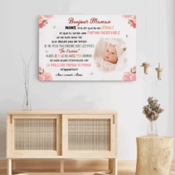Bonjour Maman Avec Visage - Cadeau Personnalisé | Toile Pour Maman -Vivelamode Soldes Magasin 4055CFR3 toile personnalisable maman bonjour maman visage 4055c8n5a