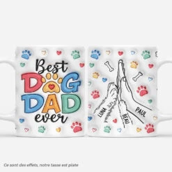 Le Meilleur Papa Du Monde 3D - Cadeau Personnalisé | Mug Avec Chien