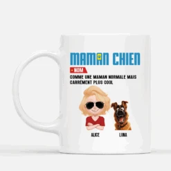 Définition De Maman/Papa Chien Design Cartoon - Cadeau Personnalisé |Mug Pour Amoureux Des Chiens