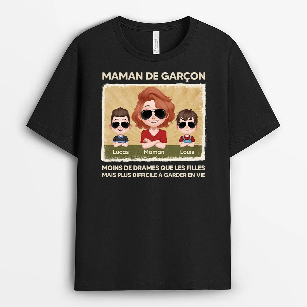 Papa De Garçons - Cadeau Personnalisé | T-shirt Pour Papa 1 Papa De Garçons - Cadeau Personnalisé | T-shirt Pour Papa
