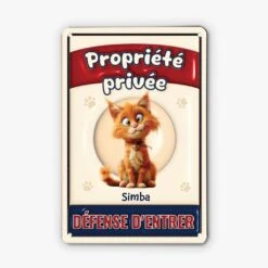 Propriété Privée 3D - Cadeau Personnalisé | Plaque Pour Amoureux Des Chats