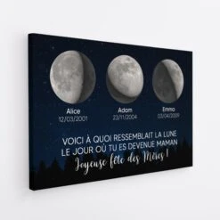 Voici À Quoi Ressemblait La Lune - Cadeau Personnalisé | Toile Pour Papa/Maman -Vivelamode Soldes Magasin 4105CFR2 toile personnalisable pour papa voici a quoi ressemblait la lune 4105c8b5b