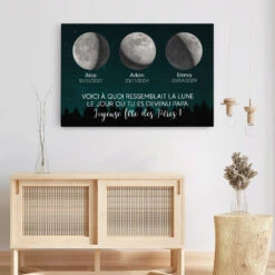 Voici À Quoi Ressemblait La Lune - Cadeau Personnalisé | Toile Pour Papa/Maman -Vivelamode Soldes Magasin 4105CFR3 toile personnalisable pour papa voici a quoi ressemblait la lune 4105c8b5b