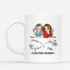 Maman Et Fille Liées Pour Toujours Avec Symbole Éternel - Cadeau Personnalisé | Mug Pour Maman
