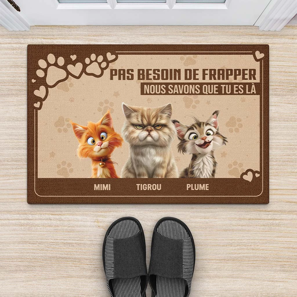 Pas Besoin De Frapper Design Cartoon - Cadeau Personnalisé | Paillasson Pour Amoureux Des Chiens 2 Pas Besoin De Frapper Design Cartoon - Cadeau Personnalisé | Paillasson Pour Amoureux Des Chiens – Image 2