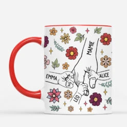 Maman Tenant Les Mains Avec Fleurs Élégantes - Cadeau Personnalisé | Mug Pour Maman -Vivelamode Soldes Magasin 4183MFR2 mug maman personnalise maman fleurs elegantes 4183m