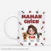 Maman Chien Design Cartoon Version Rouge Et Noir 3D - Cadeau Personnalisé | Mug Pour Amoureux Des Chiens