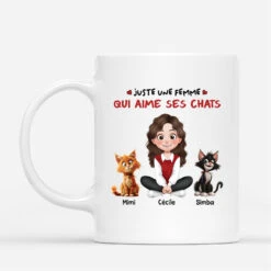 Juste Une Fille Qui Aime Ses Chats - Cadeau Personnalisé | Mug Pour Amoureux Des Chats