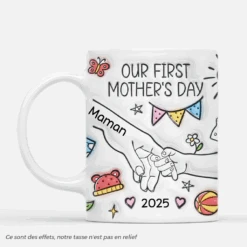Notre Première Fête Des Mères 3D - Cadeau Personnalisé | Mug Pour Maman