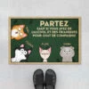 Partez SaufSi Version Vert - Cadeau Personnalisé | Paillasson Pour Amoureux Des Chats