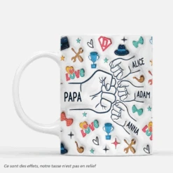 Papa, Notre Héros 3D - Cadeau Personnalisé | Mug Pour Papa