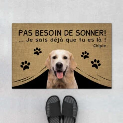 Pas Besoin De Sonner - Cadeau Personnalisé | Paillasson Pour Amoureux Des Chiens