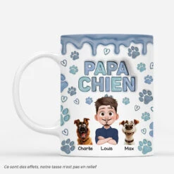 Maman Chien Version Rose-Bleu Pastel 3D - Cadeau Personnalisé | Mug Pour Amoureux Des Chiens
