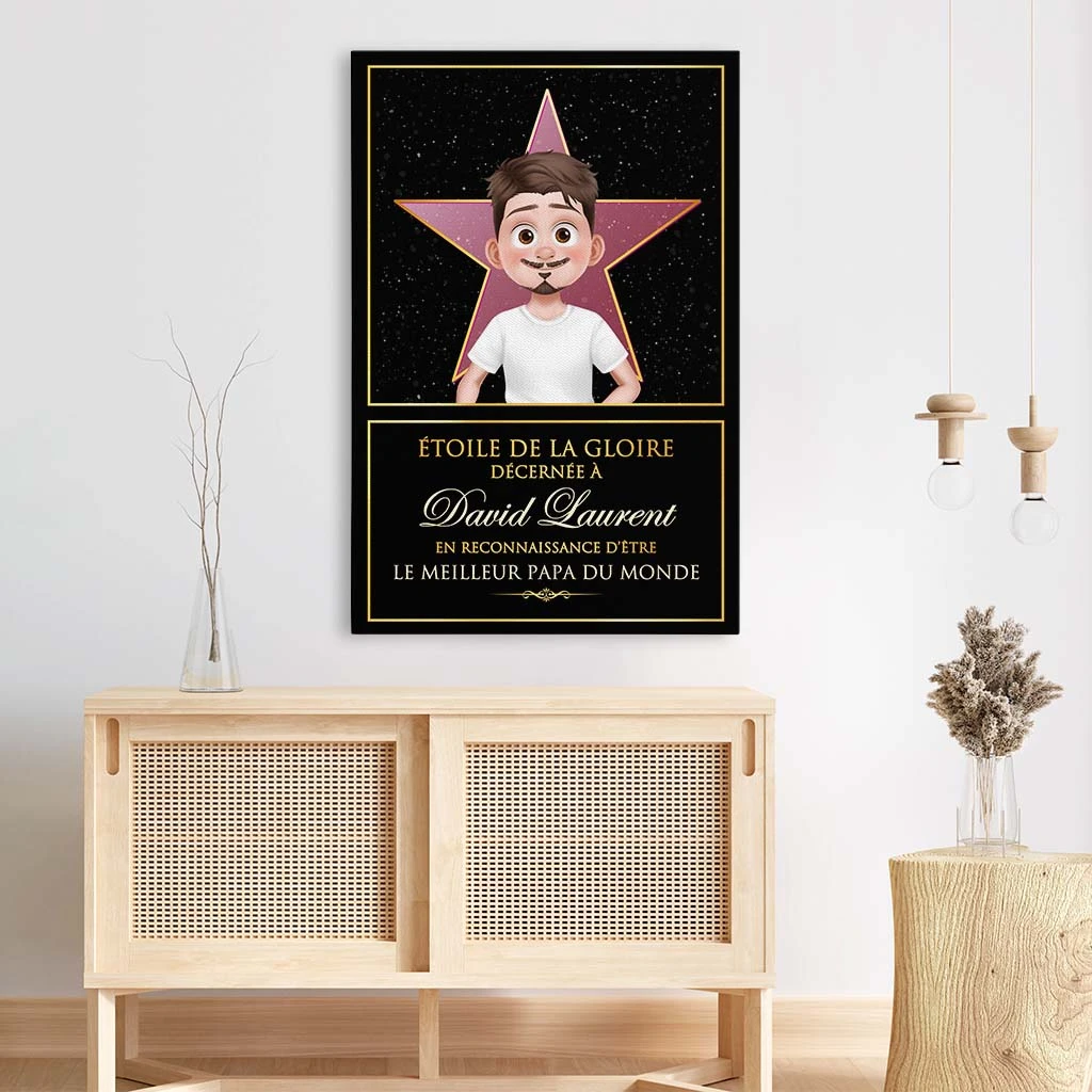 Étoile De La Gloire - Cadeau Personnalisé | Toile Pour Papa 3 Étoile De La Gloire - Cadeau Personnalisé | Toile Pour Papa – Image 3