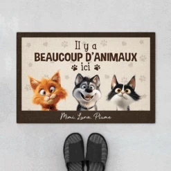 Y'a Genre Plein D'Animaux Ici - Cadeau Personnalisé | Paillasson Pour Amoureux Des Animaux