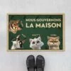 Les Chats Gouvernent La Maison - Paillasson Chat Personnalisé