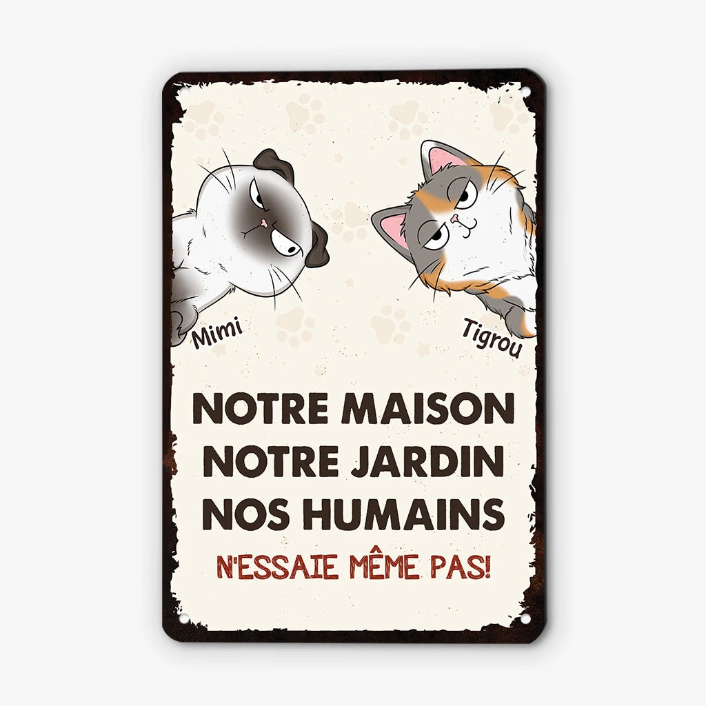 N'Essaie Même Pas Avec Chats Mignons - Cadeau Personnalisé | Plaque En Métal 1 N'Essaie Même Pas Avec Chats Mignons - Cadeau Personnalisé | Plaque En Métal