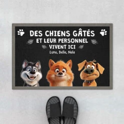 Dessin Humour Chien - Cadeau Personnalisé | Paillasson Pour Amoureux Des Chats
