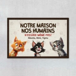 N'Essaie Même Pas - Cadeau Personnalisé | Paillasson Pour Amoureux Des Chats