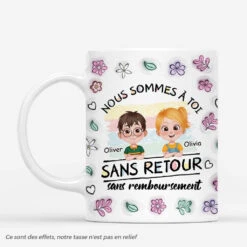 Aucun Retour Ni Remboursement Avec Fleurs 3D - Cadeau Personnalisé | Mug Pour Maman