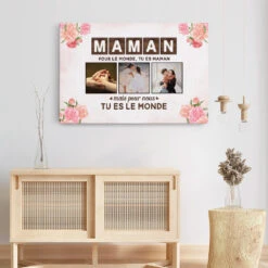 Toile Tu Es Le Monde Personnalisée Pour Maman Avec Photo -Vivelamode Soldes Magasin 4472CFR3 toile maman personnalisee avec photo tu es le monde 4472c5l5a