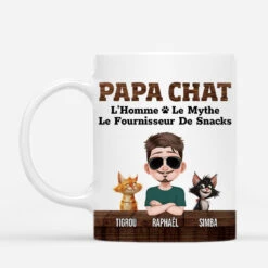 Papa Chien Version Bois - Mug Pour Amoureux Des Chats