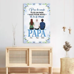 Tu Es Le Monde Version Tourner Les Dos - Toile Personnalisée Papa -Vivelamode Soldes Magasin 4516CFR3 toile personnalisee papa tu es le monde tourner les dos 4516c64mb