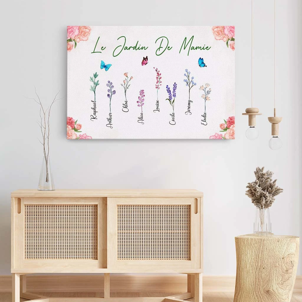 Le Jardin De Mamie Avec Jolies Fleurs - Toile Personnalisée Mamie 3 Le Jardin De Mamie Avec Jolies Fleurs - Toile Personnalisée Mamie – Image 3